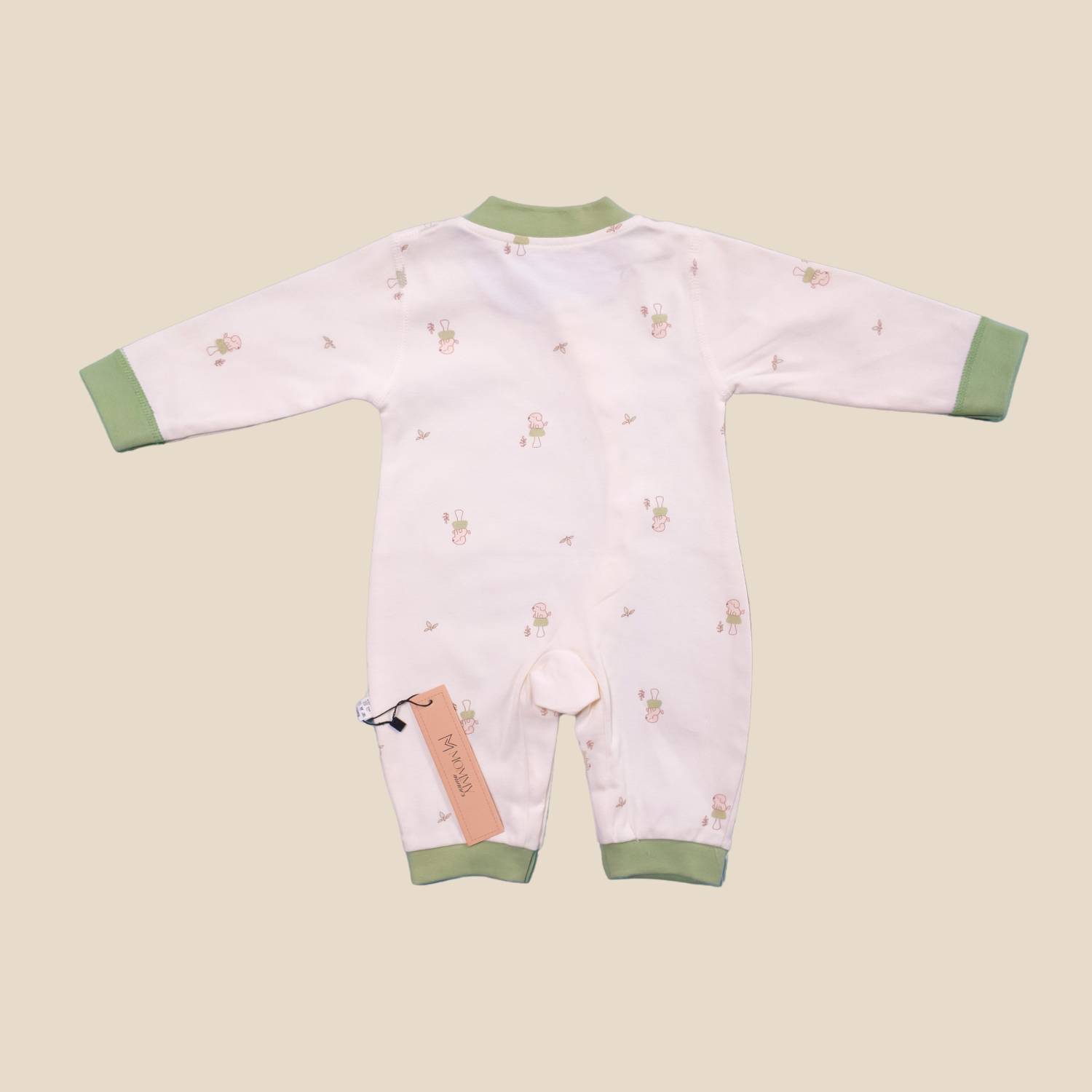 Green Trim Soft Cotton Baby Romper